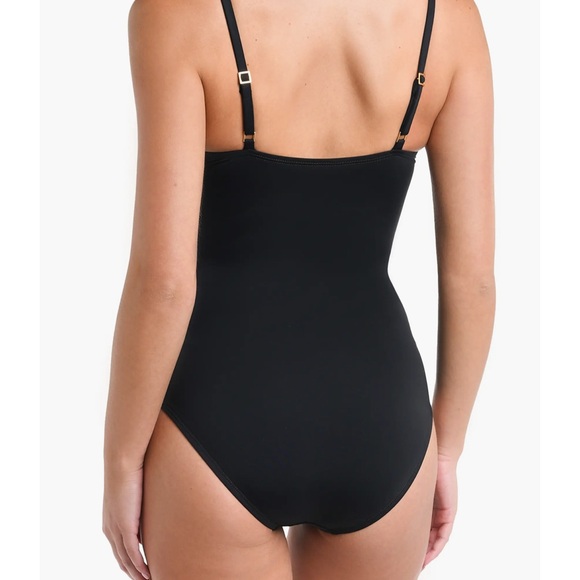 La Blanca Women's Black Island Goddess Twist Mio One-Piece Swimsuit Size 14 - Picture 3 of 7